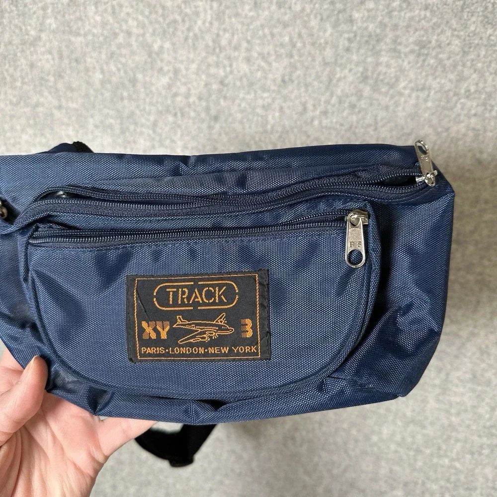 Vintage Fanny Pack‎ Track XY 3 Paris London NY Blue Retro NWOT